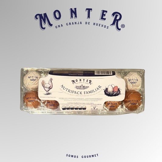 Nutripack Monter: Huevo Rojo y Blanco Libre Pastoreo  – Docena en Empaque PET